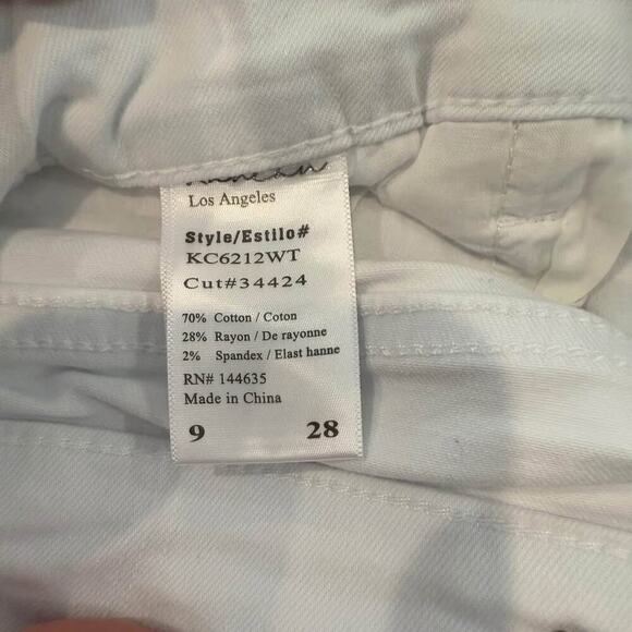 KanCan White Denim Distressed Jean Shorts High Rise Cuffed Pockets Women's 28 - Picture 5 of 6